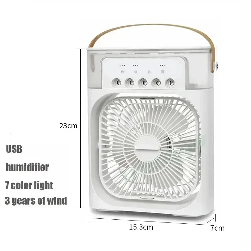 Nowoczesny Mini Klimator 3w1 – Wentylator, Nawilżacz i Lampka Nocna