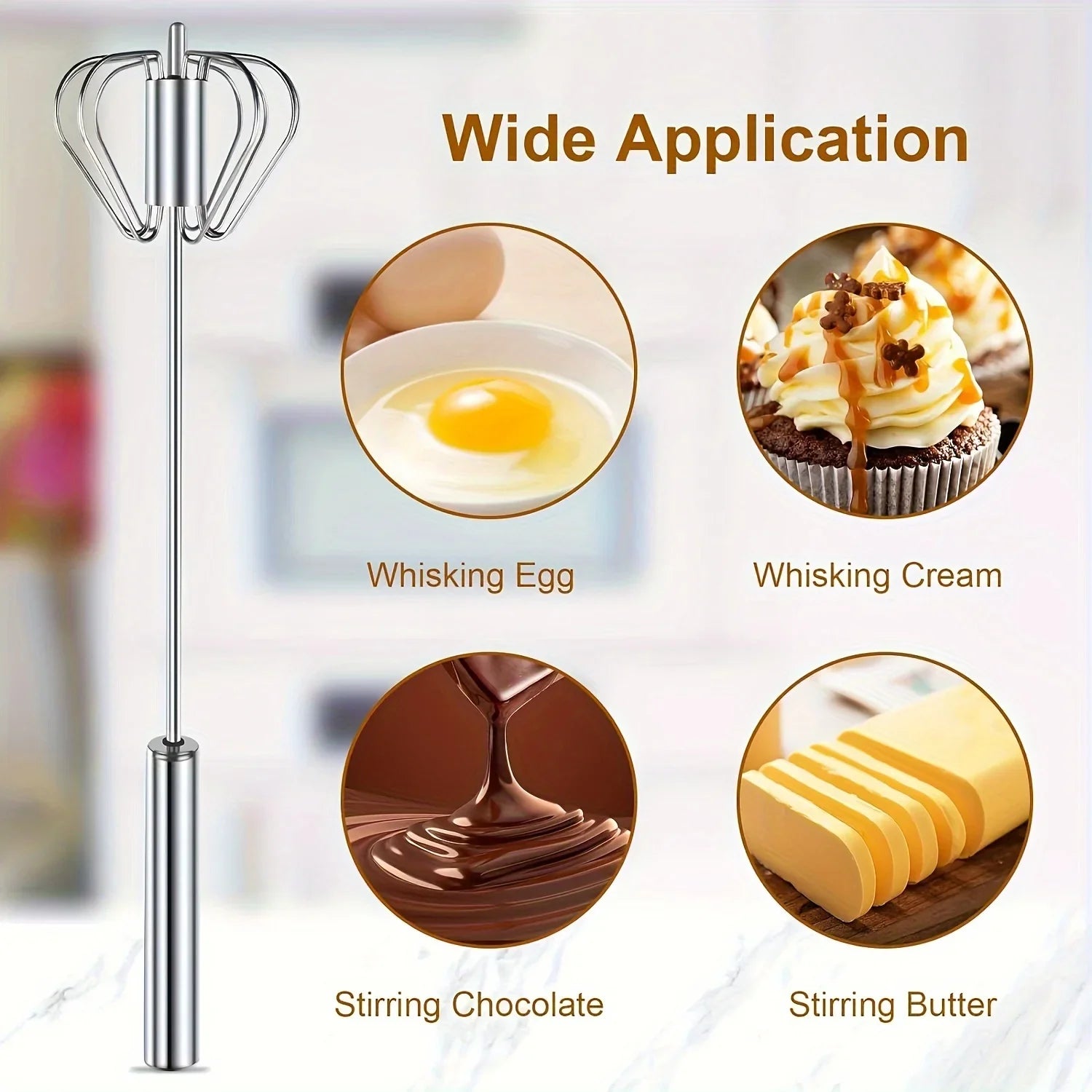 EggWhip™ – Ubijak Ręczny ze Stali Nierdzewnej do Jajek i Kremów