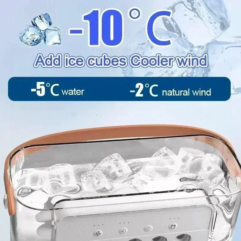 Nowoczesny Mini Klimator 3w1 – Wentylator, Nawilżacz i Lampka Nocna